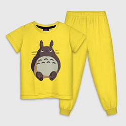 Пижама хлопковая детская Суровый Тоторо, цвет: желтый