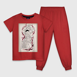 Пижама хлопковая детская ВанПис Гол Д Роджер, цвет: красный