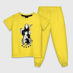 Пижама хлопковая детская Унесённые призраками Хаку Тихиро, цвет: желтый