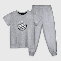 Пижама хлопковая детская Buick logo металик, цвет: меланж