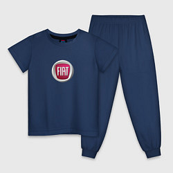Пижама хлопковая детская FIAT sport auto logo, цвет: тёмно-синий