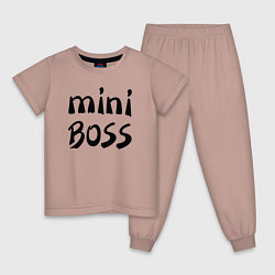 Пижама хлопковая детская Mini boss, цвет: пыльно-розовый