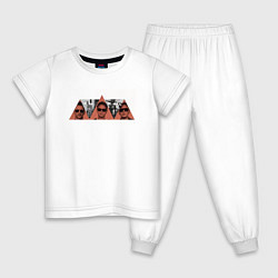 Пижама хлопковая детская Depeche Mode - Tour delta machine, цвет: белый