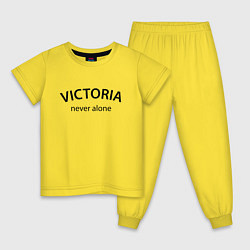 Пижама хлопковая детская Victoria never alone - motto, цвет: желтый