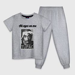Пижама хлопковая детская 2pac Art All eayz on me, цвет: меланж