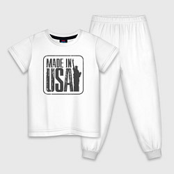 Пижама хлопковая детская Сделано в США, цвет: белый