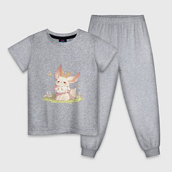 Пижама хлопковая детская Королевский лисенок, цвет: меланж