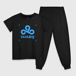 Пижама хлопковая детская Cloud9 - tecnic blue, цвет: черный