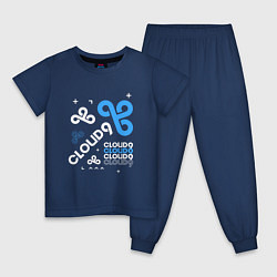 Пижама хлопковая детская Cloud9 - geometry, цвет: тёмно-синий