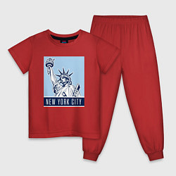 Пижама хлопковая детская Style New York, цвет: красный