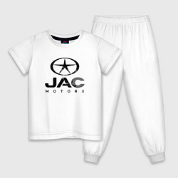 Пижама хлопковая детская Jac - logo, цвет: белый