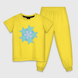 Пижама хлопковая детская Совмещенные звезды, цвет: желтый