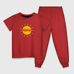 Пижама хлопковая детская Солнечное регги, цвет: красный
