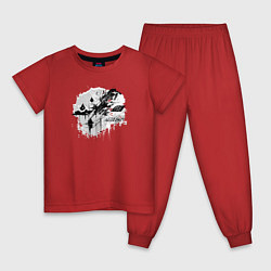 Пижама хлопковая детская Велоглюк, цвет: красный