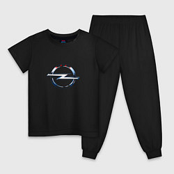 Пижама хлопковая детская Opel авто спорт, цвет: черный