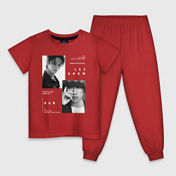 Пижама хлопковая детская Stray kids Minsung Lee know Han, цвет: красный