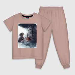 Пижама хлопковая детская Безработный Рудеус Грейрат, цвет: пыльно-розовый