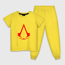 Пижама хлопковая детская Red logo of assassins, цвет: желтый