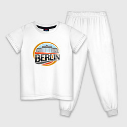 Пижама хлопковая детская Berlin, цвет: белый