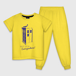 Пижама хлопковая детская Следующая остановка везде, цвет: желтый