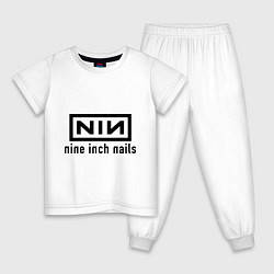 Пижама хлопковая детская NIN: Nine inch nails, цвет: белый