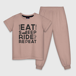Детская пижама Eat sleep ride repeat
