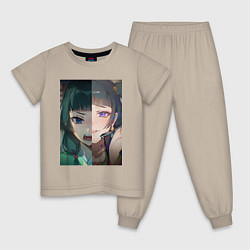 Пижама хлопковая детская Монолог фармацевта Маомао коллаж, цвет: миндальный