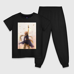 Пижама хлопковая детская Хвост Феи Нацу Драгнил, цвет: черный
