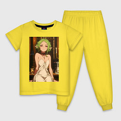 Пижама хлопковая детская Реинкарнация безработного Сильфиетта вечернее плат, цвет: желтый