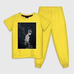Пижама хлопковая детская Чёрный клевер Аста антимаг, цвет: желтый