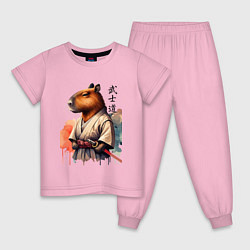 Детская пижама Capybara samurai - ai art fantasy