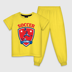 Пижама хлопковая детская Sport soccer club, цвет: желтый