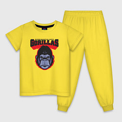 Пижама хлопковая детская Gorillas MMA, цвет: желтый