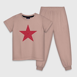 Пижама хлопковая детская USSR red star, цвет: пыльно-розовый