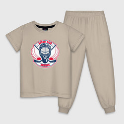 Пижама хлопковая детская Hockey club amateur, цвет: миндальный