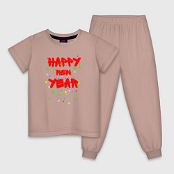 Детская пижама Happy New Year ярко-красным