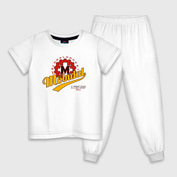 Пижама хлопковая детская Molndal hockey, цвет: белый