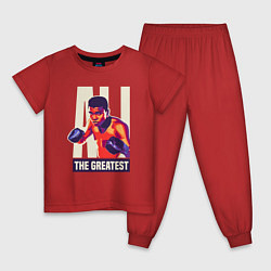 Пижама хлопковая детская Величайший Али, цвет: красный
