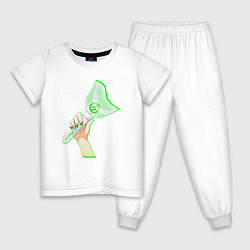 Пижама хлопковая детская Got7 лайтстик, цвет: белый