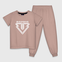 Пижама хлопковая детская Big bang logo, цвет: пыльно-розовый