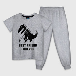 Пижама хлопковая детская Godzilla best friend, цвет: меланж