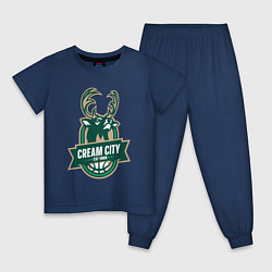 Детская пижама Milwaukee Bucks cream city