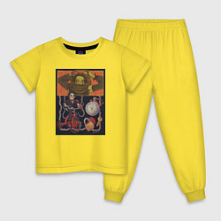 Пижама хлопковая детская Сыграем в игру, цвет: желтый