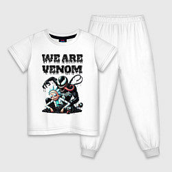 Пижама хлопковая детская Rick and slime - we are Venom, цвет: белый