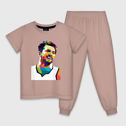 Пижама хлопковая детская Luka smile, цвет: пыльно-розовый