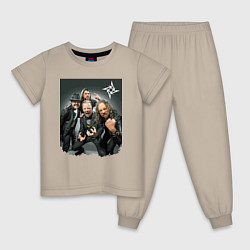 Пижама хлопковая детская Metallica cool dudes - thrash metal, цвет: миндальный