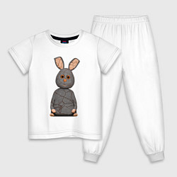 Пижама хлопковая детская Cartoon hare character, цвет: белый