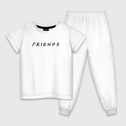Пижама хлопковая детская Friends, цвет: белый