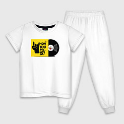 Пижама хлопковая детская Мама ты крутая, цвет: белый