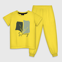 Пижама хлопковая детская Spring, цвет: желтый